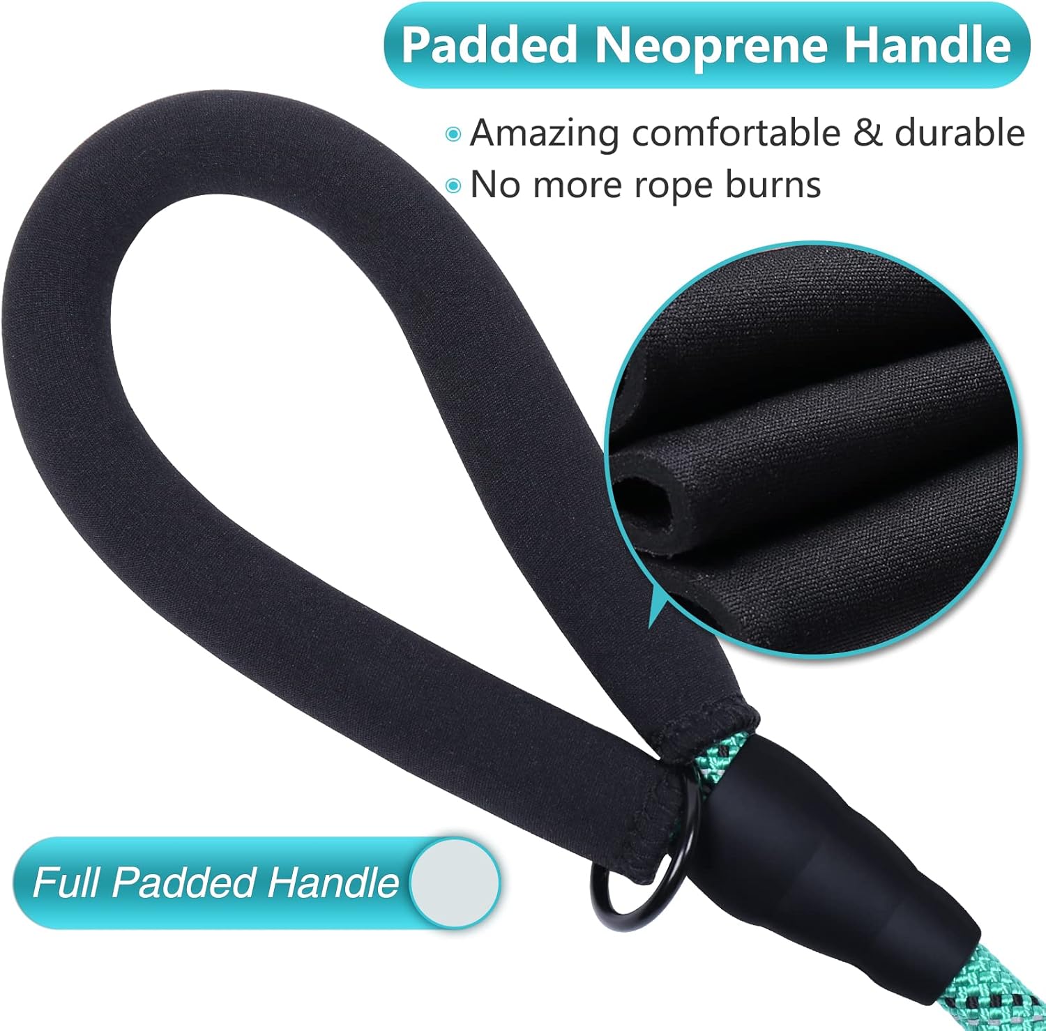 VIVAGLORY Rope Dog Leash + No Pull Dog Harness for Training & Walking