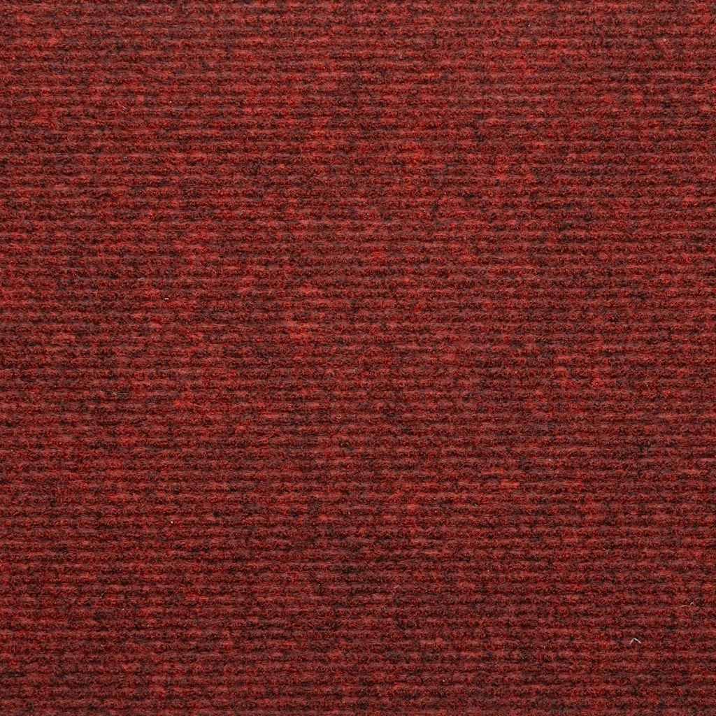 Alfombrillas autoadhesivas para escalones, de fieltro punzonado, color rojo, 15 unidades, 65 x 22,5 x 3,5 cm, con tiras adhesivas, antideslizantes, para peldaños de madera, alfombras y