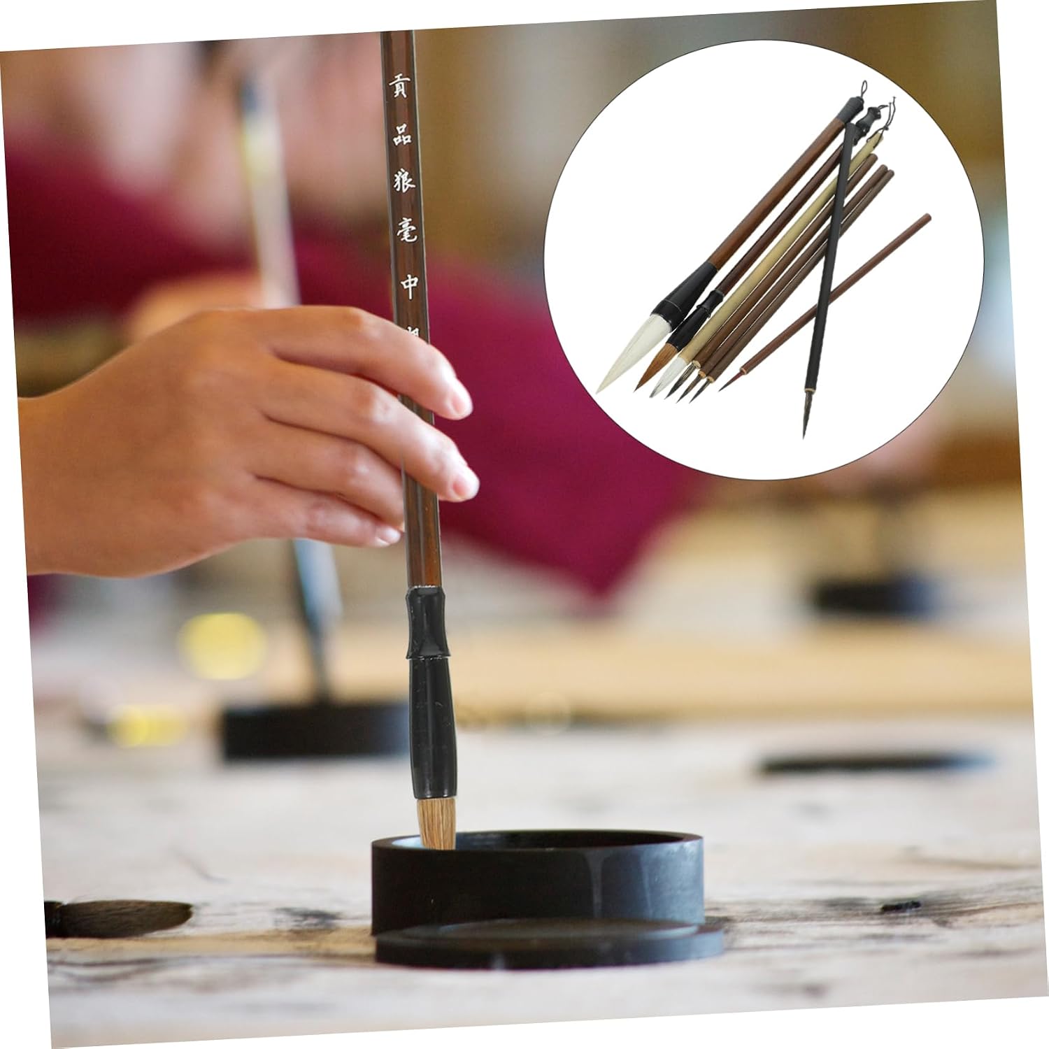 NUOBESTY Paint Brush 1 Set Brush Set Calligraphy for Japanese Stationery Portable Watercolor Long Calligraphy Ink Color Chinese Water Pen Major Fountain Pen Travel