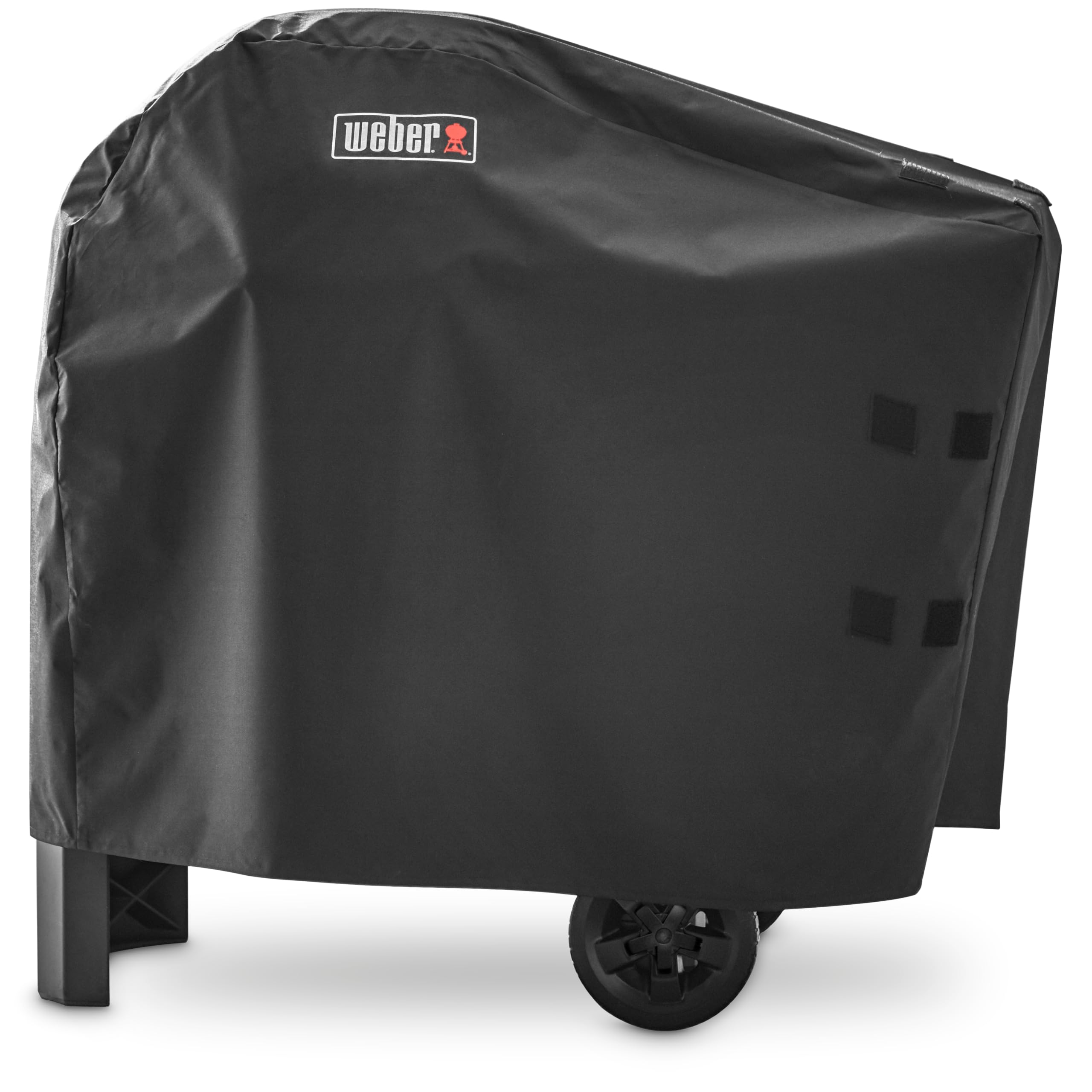 Weber Premium Grill Abdeckhaube für Pulse 1000/2000 mit Rollwagen, atmungsaktiv UV- & wasserbeständig, Schutz for Wind & Wetter, mit Klettverschluss zum Befestigen - Schwarz (7181)