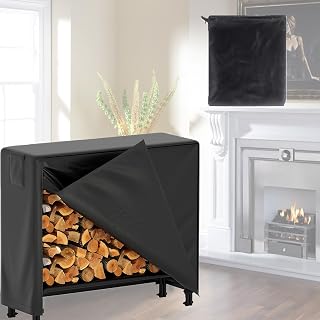 Firewood Rack Outdoor with Cover,Waterproof Fire Wood Holder Outside,Adjustable Heavy Duty Logs Stand Stacker Holder for Fireplace Patio Deck,Zipper Version,48 * 24 * 42in