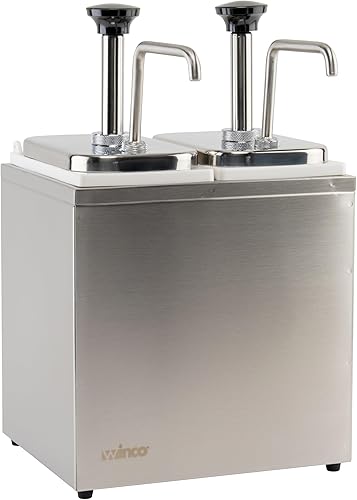Winco Bomba dispensadora de condimentos de doble cámara de 7 cuartos