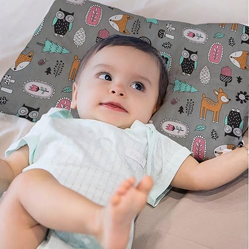 Miniatura 7 de Funda de almohada para bebé  Paquete de 2 fundas de almohada de algodón, súper suaves, cierre de sobre, fundas de almohada de viaje para guardería,