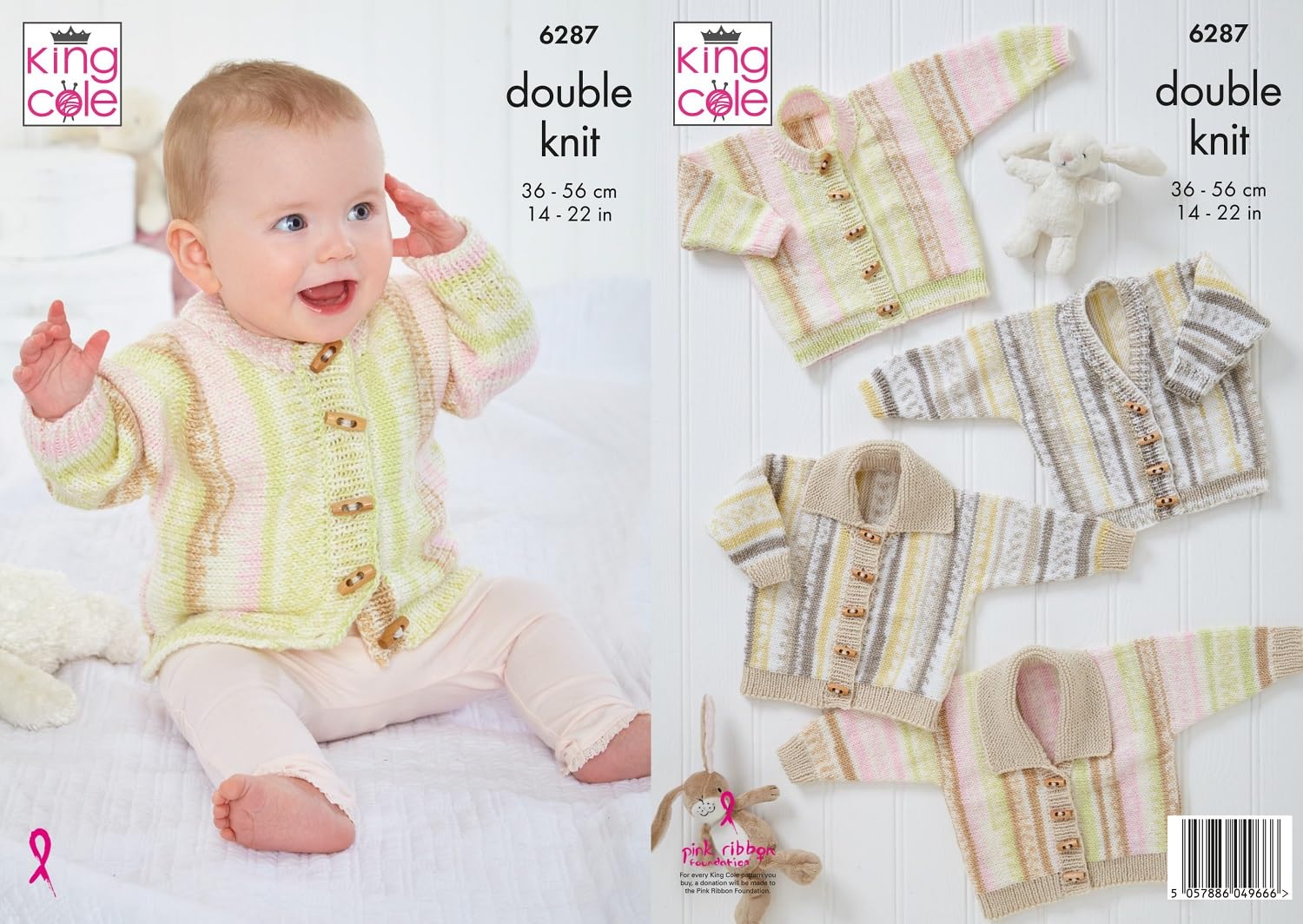 King Cole Baby DK Knitting Pattern - 6287 Baby/Toddler Cardigans