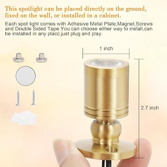 Taysing LED Spot Light Indoor Picture Art Accent Lights Little Spotlight for Painting Picture Plants Jewelry Showcase Model Display Shelves Under Cabinet (Cold White, 6-Pack)