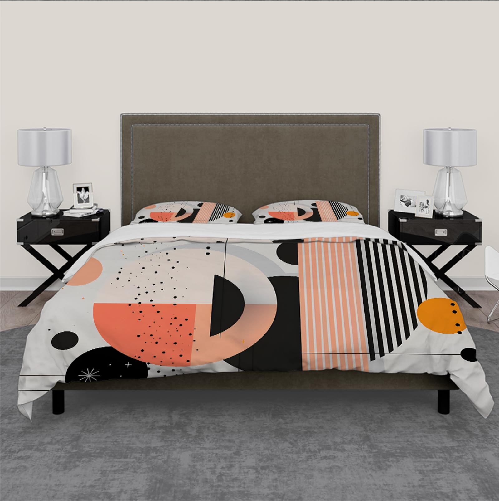 Geometryczne paski poszwa na kołdrę nowoczesny zestaw pościeli w kropki styl skandynawski miękki 3 sztuki na wszystkie pory roku z 2 poszewkami na poduszki 180x220cm