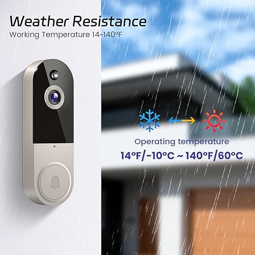 Miniatura 6 de Timbre de video 1080P inalámbrico, timbre incluido, almacenamiento en la nube, vista en vivo, audio de 2 vías, visión nocturna, WiFi 2.4G, detección