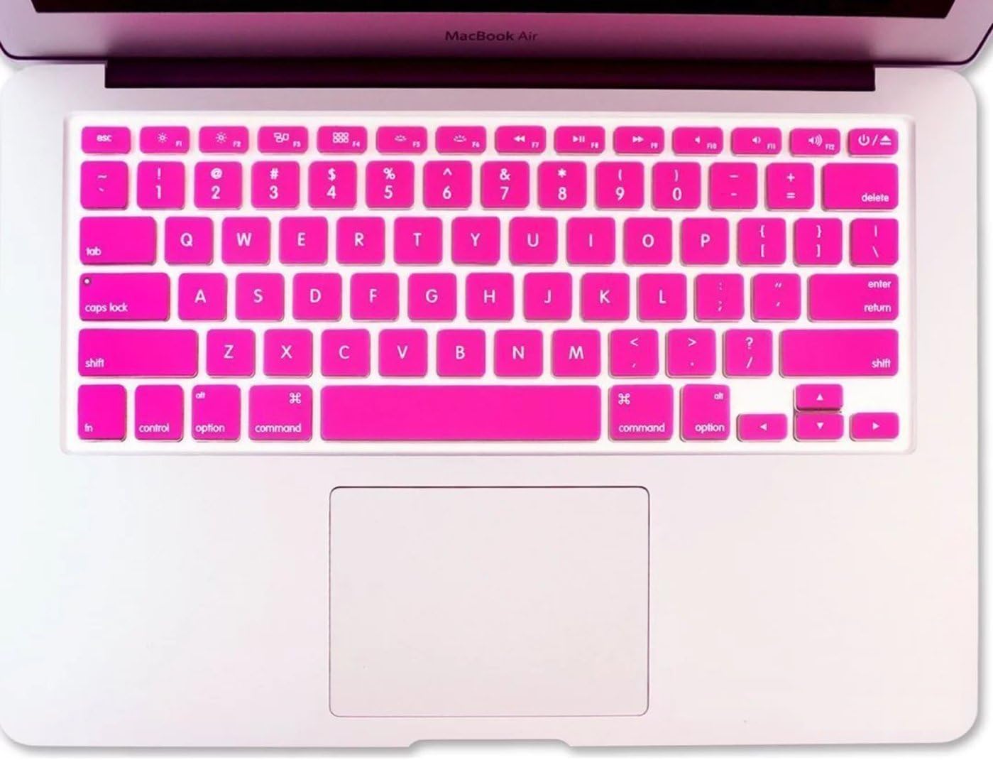 Rinastore Keyboard Cover Silicone Skin for MacBook Pro 13" 15" 17" (with or w/out Retina Display) iMac Apple Wireless Keyboard and MacBook Air 13" (Fushcia)
