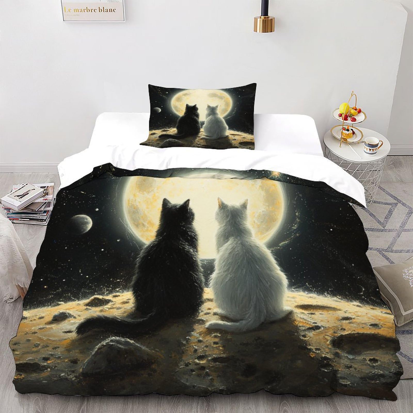 Parure de lit microfibre super douce housse de couette animal sauvage 1 place