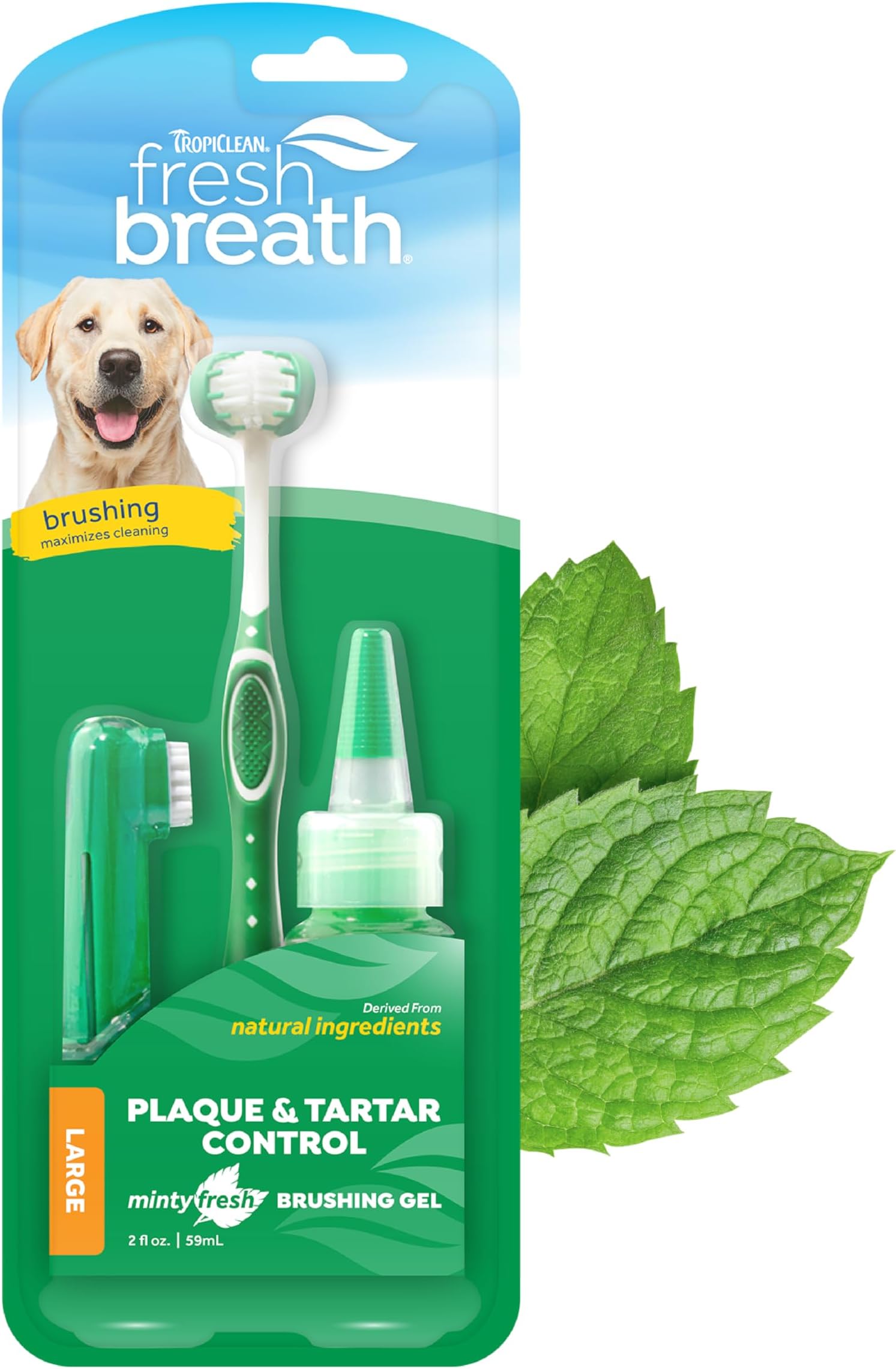 TropiClean Fresh Breath Dog Oral Care Kit Complete Dog