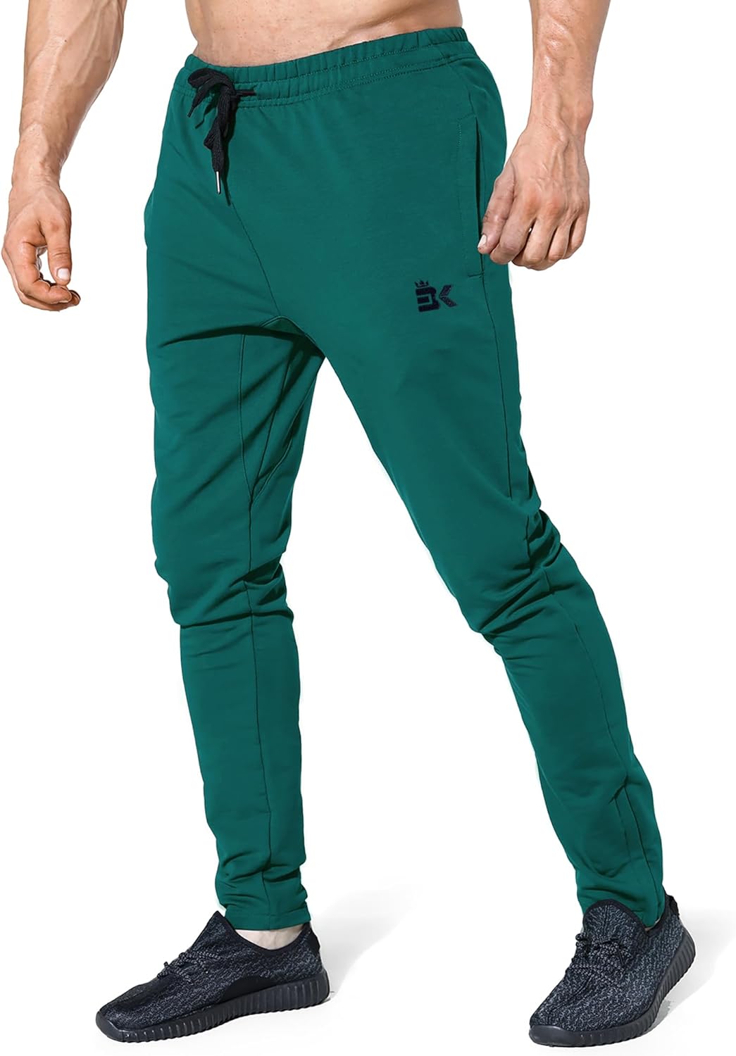 BROKIG Men's Zip Joggers Casual Gym Workout Track Pants - Image 5