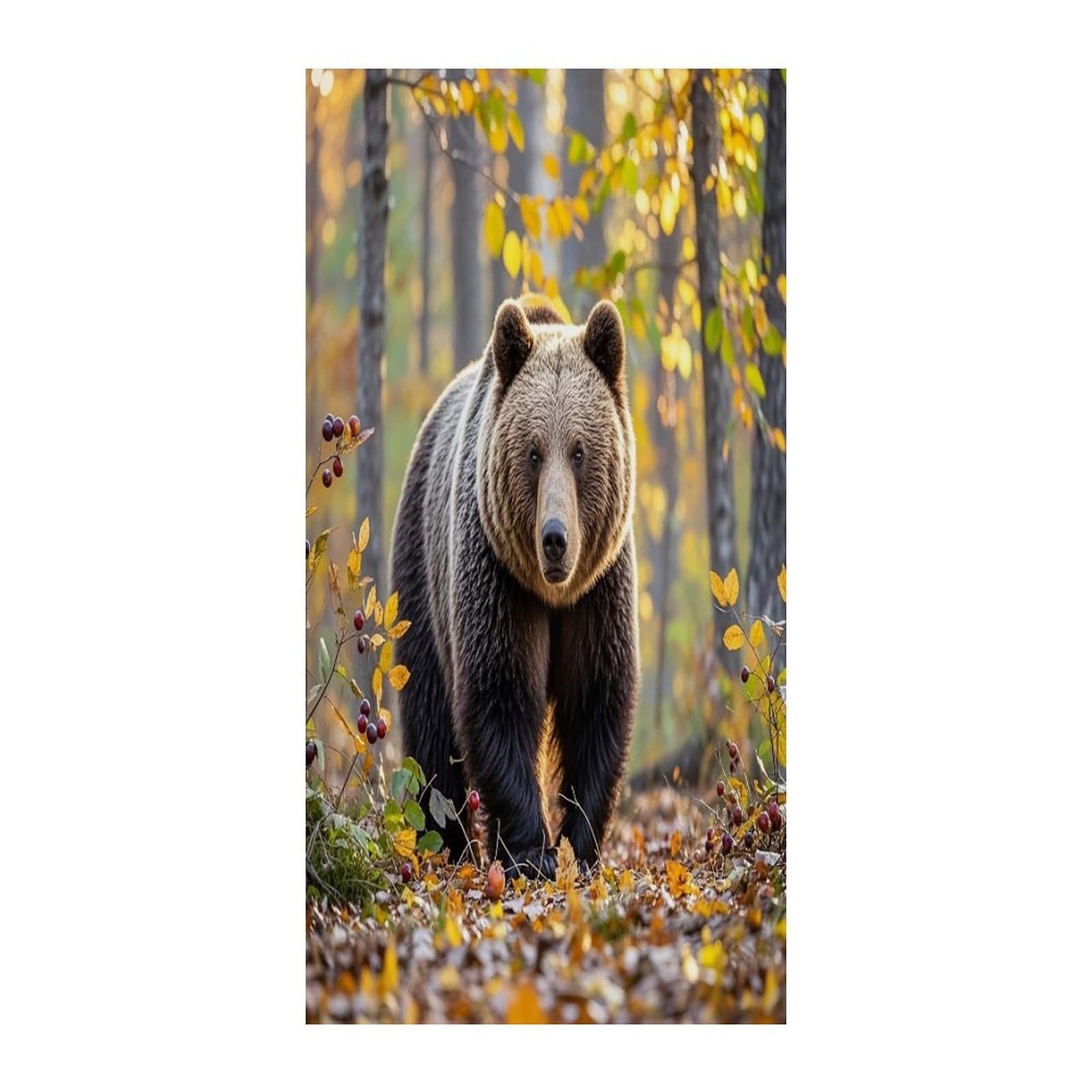 Cortina para puerta con oso marrón que soluciona la falta de intimidad