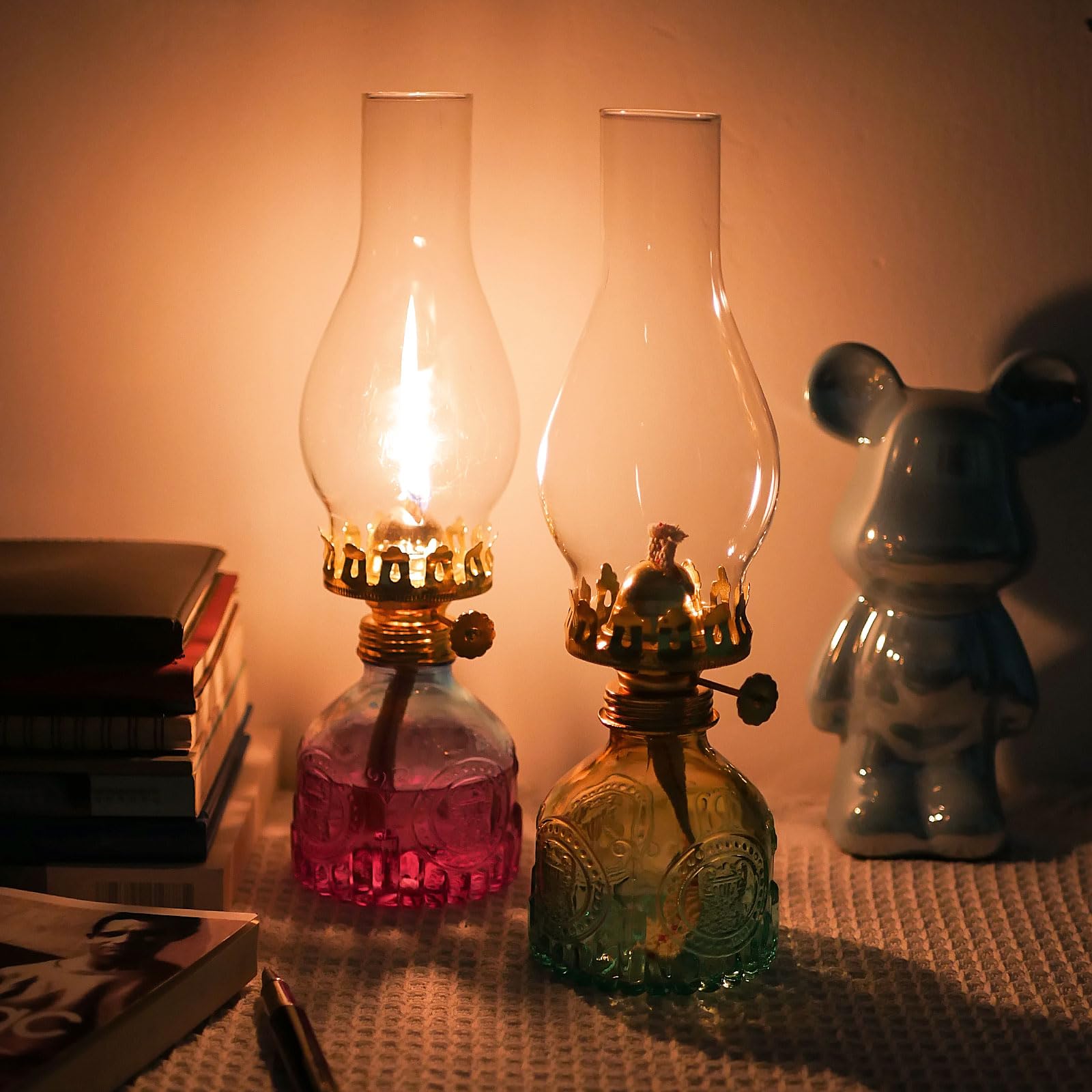 装飾的な緑色ガラスオイルランプ 装飾的な緑色ガラスオイルランプ