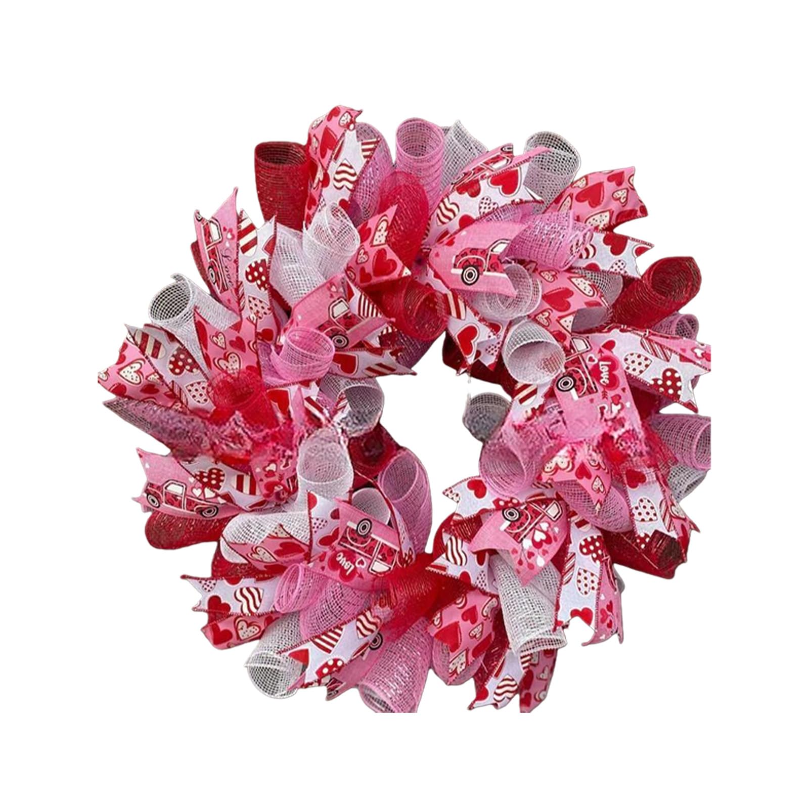 Valentines Spring Ribbon Wreath for Door Wall Table Decoration in Various Event Romance Home Decors Party Wreath