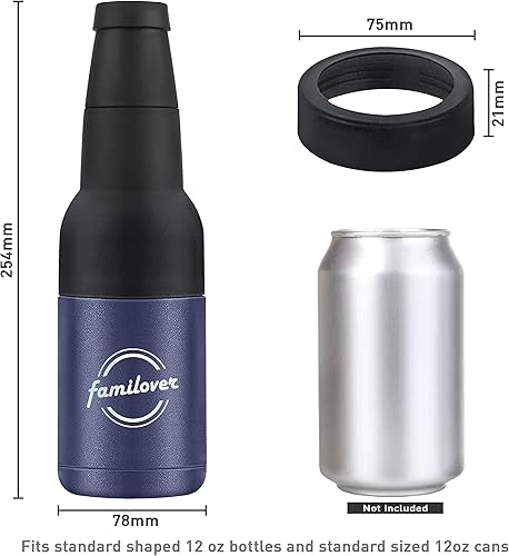Miniatura 3 de Abrelatas de botellas de cerveza acero inoxidable de doble pared aislado al vacío 4 en 1 con abridor de cerveza, se adapta a latas estándar de 12