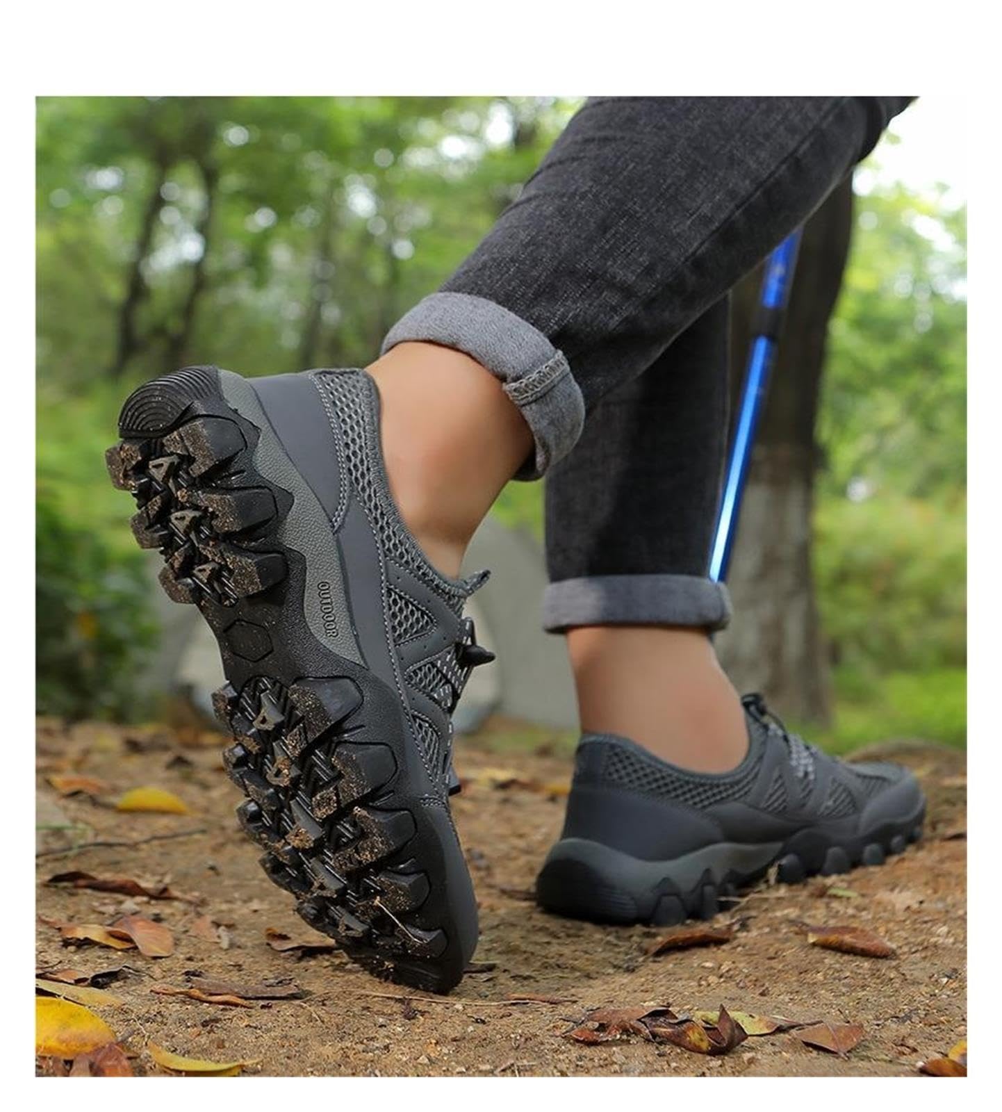 Zapatos Senderismo Antideslizantes Malla Baja Zapatillas Trekking Exterior