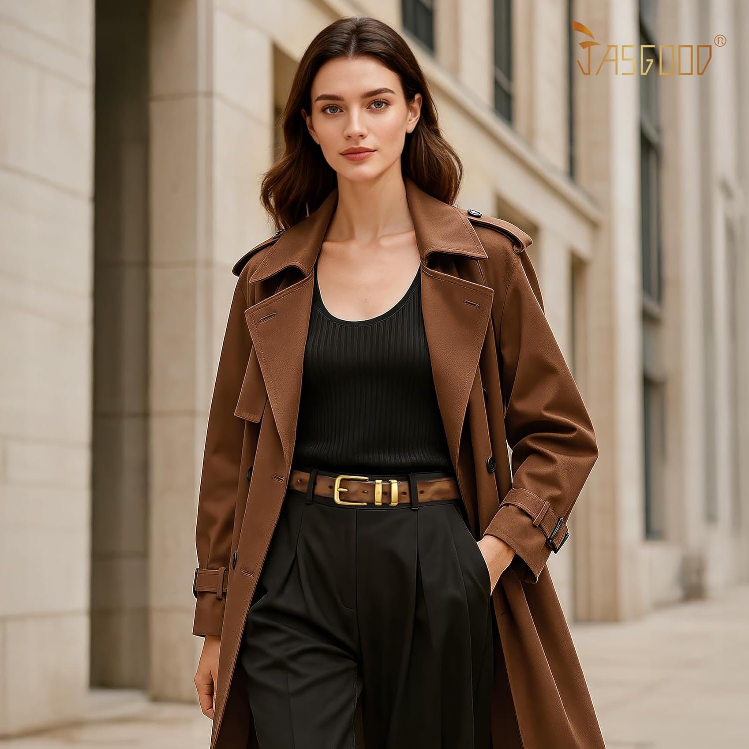 JASGOOD Women Belt Genuine leather Belt with Vintage Metal Buckle,Ladies Full Grain Leather Belt for Jeans Pants - Image 4