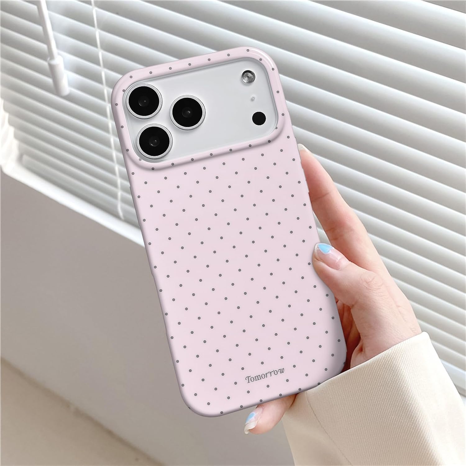 inewateri Compatible for iPhone 17 Pro Max Case with Cute Fashion Polka Dot Aesthetics Design Simple Cases for Soft TPU Slim Protection Cover-Pink