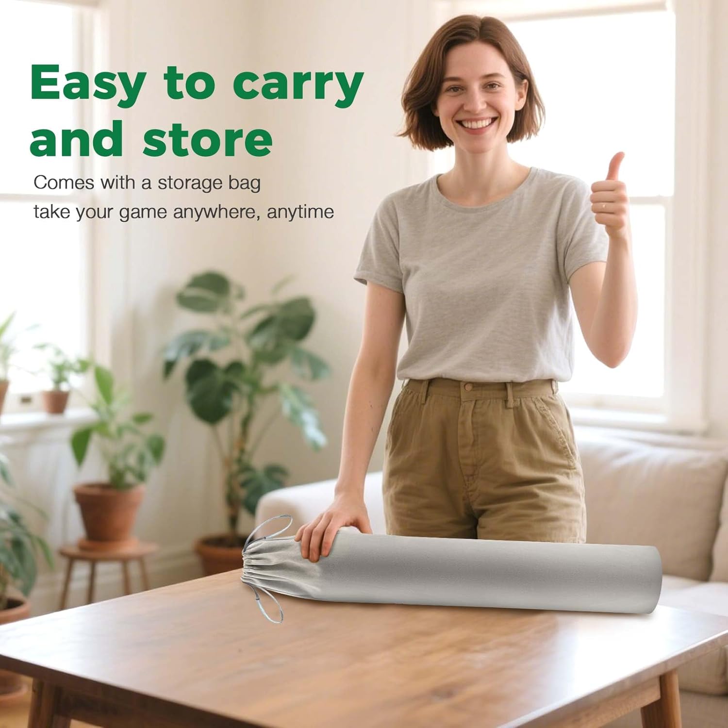 Dymmo Mahjong Mat 32.4x32.4 inch Waterproof Mahjong Table Cloth 3mm Thickened Non-Slip Noise Reduction Game Mat for Mahjong Board Games Domino Poker Card Games (Green B)