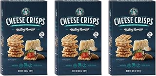 John Wm. Macy - Melting Romano CheeseCrisps - Hand Crafted, Non GMO, and Nothing Artificial - Made with Real Cheese - 4.5 oz. Cartons - 3 Pack