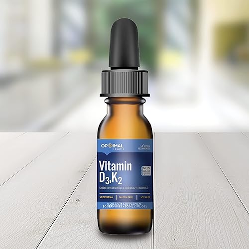 Miniatura 3 de Gotas líquidas de vitamina D3 y K2 | Vitamina D3 (5,000 UI) y vitamina K2 como menaquinona-7 (MK7) | Máxima fuerza de absorción más rápida | Sin