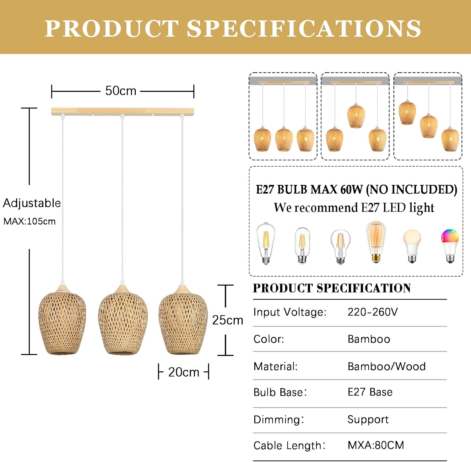 Detaily bambusovej lampy