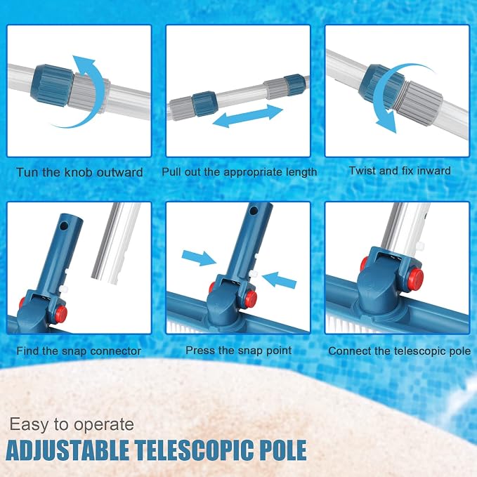 Palo telescópico de aluminio para piscina 16 pies miniatura 5