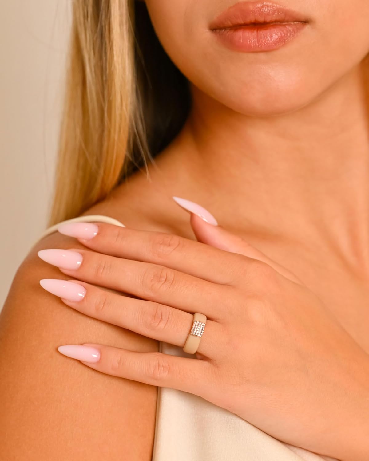 Rinfit Womens Silicone Wedding Ring - Engagement Ring for Women - Promise Rings for Her with Cubic Zirconia Stones - Patented Design - Image 3