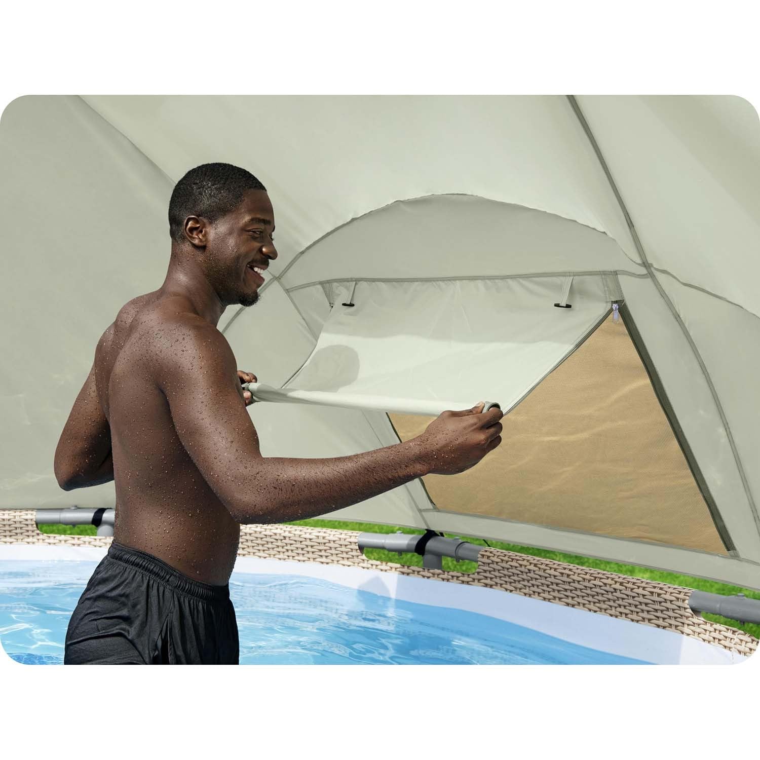 Bestway Auvent de piscine hors sol Blanc