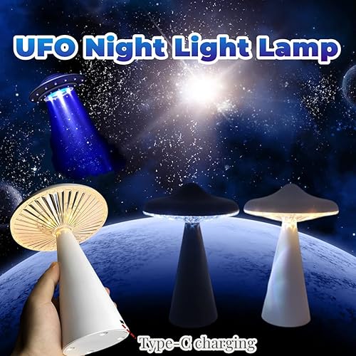 Miniatura 4 de Lámpara OVNI LED UFO luz nocturna para niños lámpara de noche de hongo con control remoto lámpara de mesa recargable de 16 colores para dormitorio