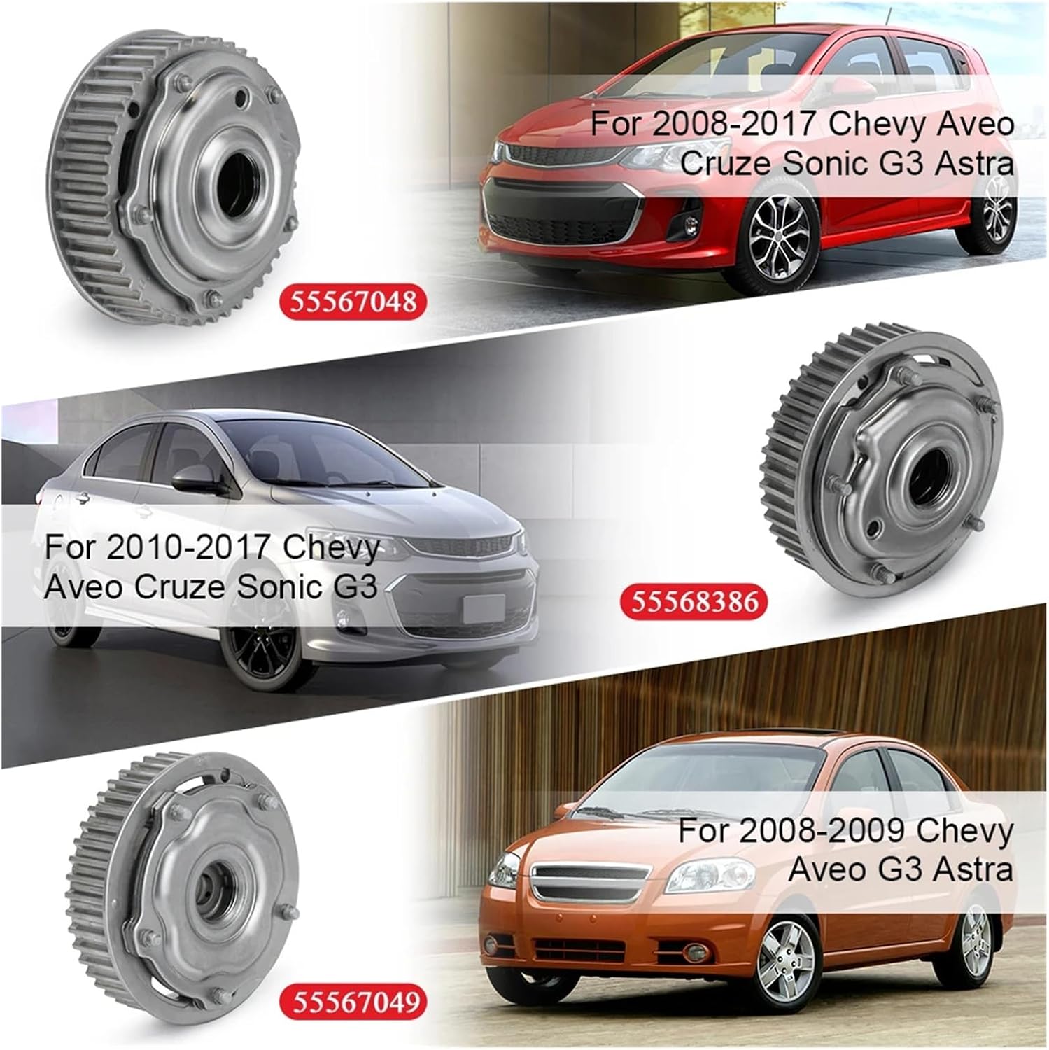 Engine Exhaust Intake Timing Camshaft Gear Compatible With Cruze Pontiac G3 Opel Astra Zafira 55568386 55567048 55567049(55567049)