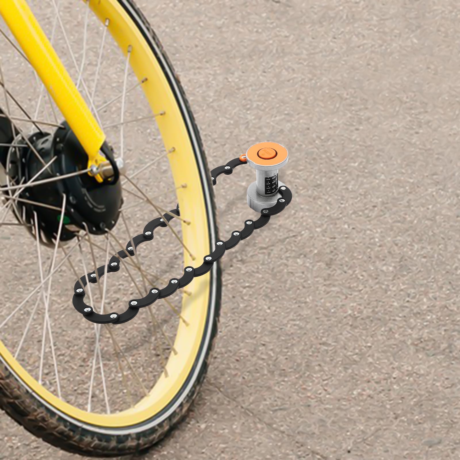 Lucchetto pieghevole per bicicletta, 88 cm, con 2 chiavi per mountain bike, bici da corsa, garage (nero)