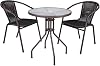 Bistro Table With Glass Surface And 2 Bistro Chairs Polyrattan
