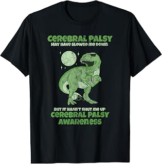 CP Brain Damage Cute Dinosaur Kids Cerebral Palsy Awareness T-Shirt