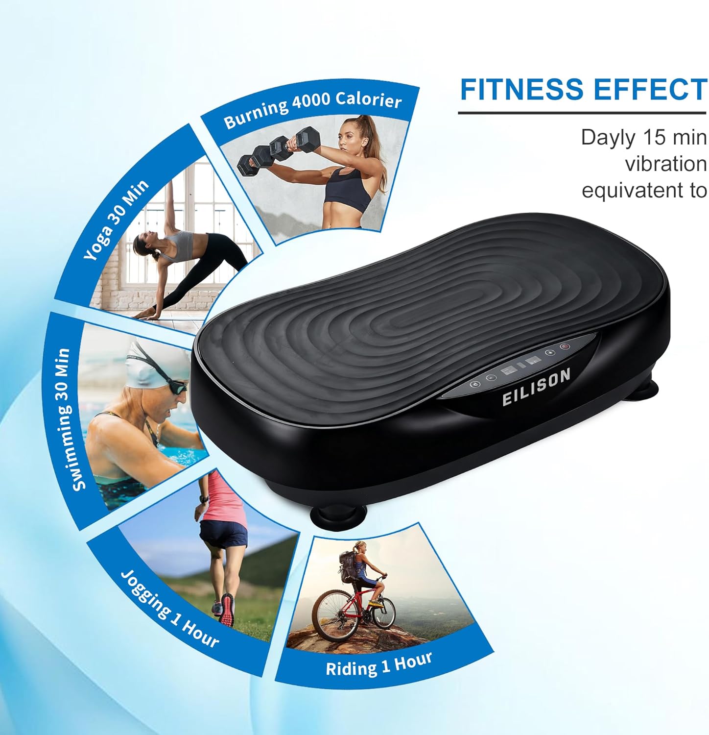 EILISON Glory Vibration Plate Exercise Machine - Lymphatic Drainage Whole Body Workout Vibration Platform 99 Adjustable Speeds Power Shaping Vibrating Plate, Weight Loss, 350 lbs - Image 7
