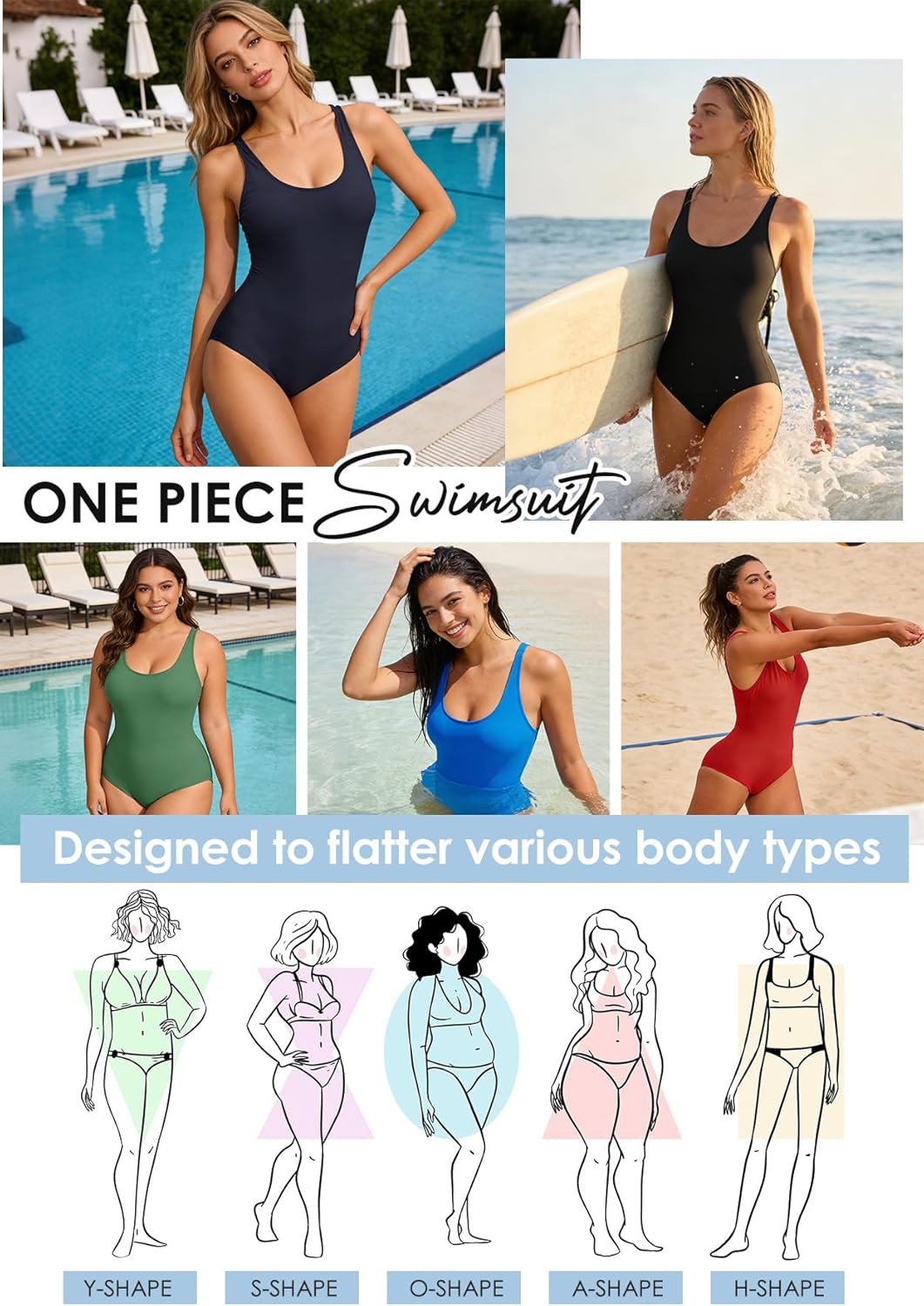 Zando Athletic Modest Bathing Suit for Women One Piece Crisscross Back - Full Coverage Swimsuits for Teens Adjustable Straps - Image 6