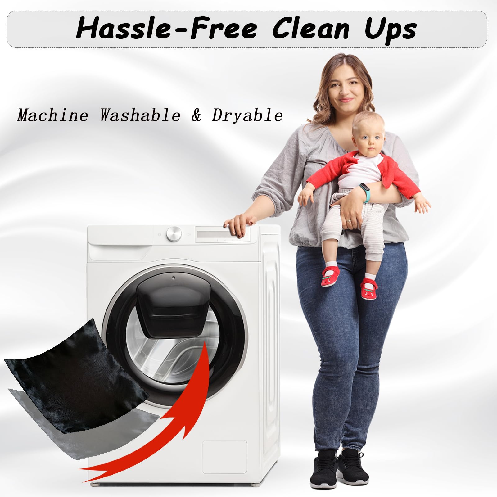 Satin-Autositz-Kopfstützenbezug für Babys, weiches Seidengefühl, Kopfstützenbezug für Haarschutz, Satin, Haarschutz für Babyschale, 2 Stück (schwarz + grau)