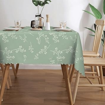 Ferns Sage Green Spring Tablecloth 5472 Inch Rectangular, Sage Green Table Cover for Kitchen Party Picnic Dinner Home Decor, Summer Spring Table Cloth