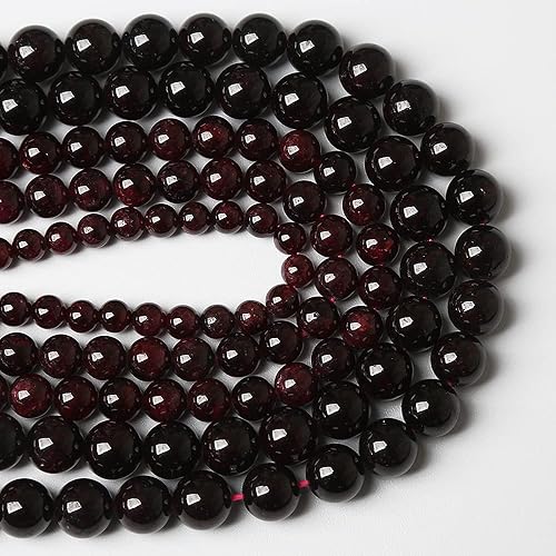Miniatura 3 de Cuentas de piedra de granate natural AAA para la fabricación de joyas, piedras preciosas de energía curativa, para bricolaje, collar de 0.315in, 45