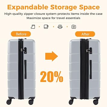 NEWBULIG 20 Inch Carry On Luggage, Suitcase with Spinner Wheels