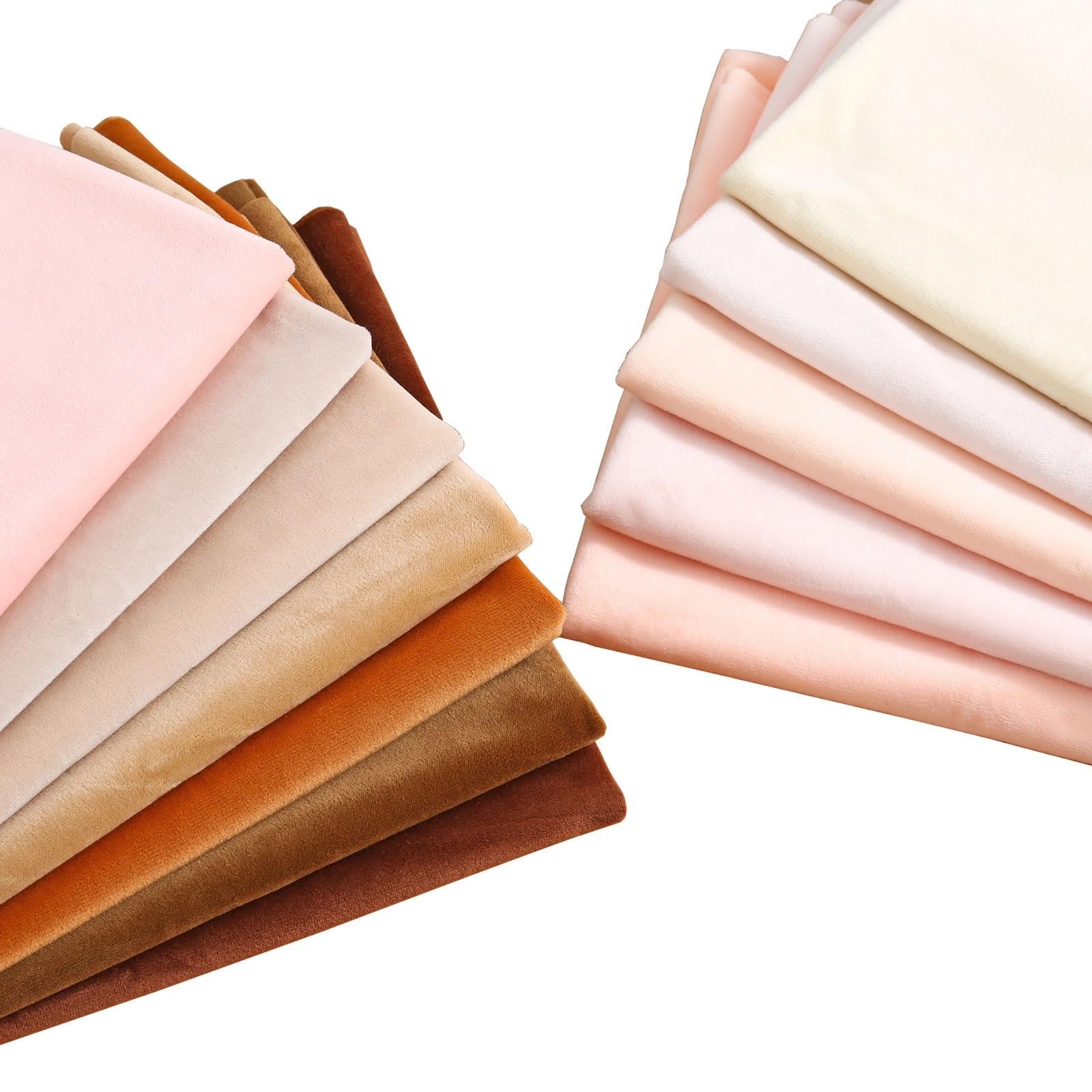 Soft Touch Velvet Upholstery Square Material, Short Pile Plush Velour Fabric for Handbags, Purses, Accessories, Soft Furnishings, Blankets, Throws, Formal Suits, 50x50cm (Color : Cream)