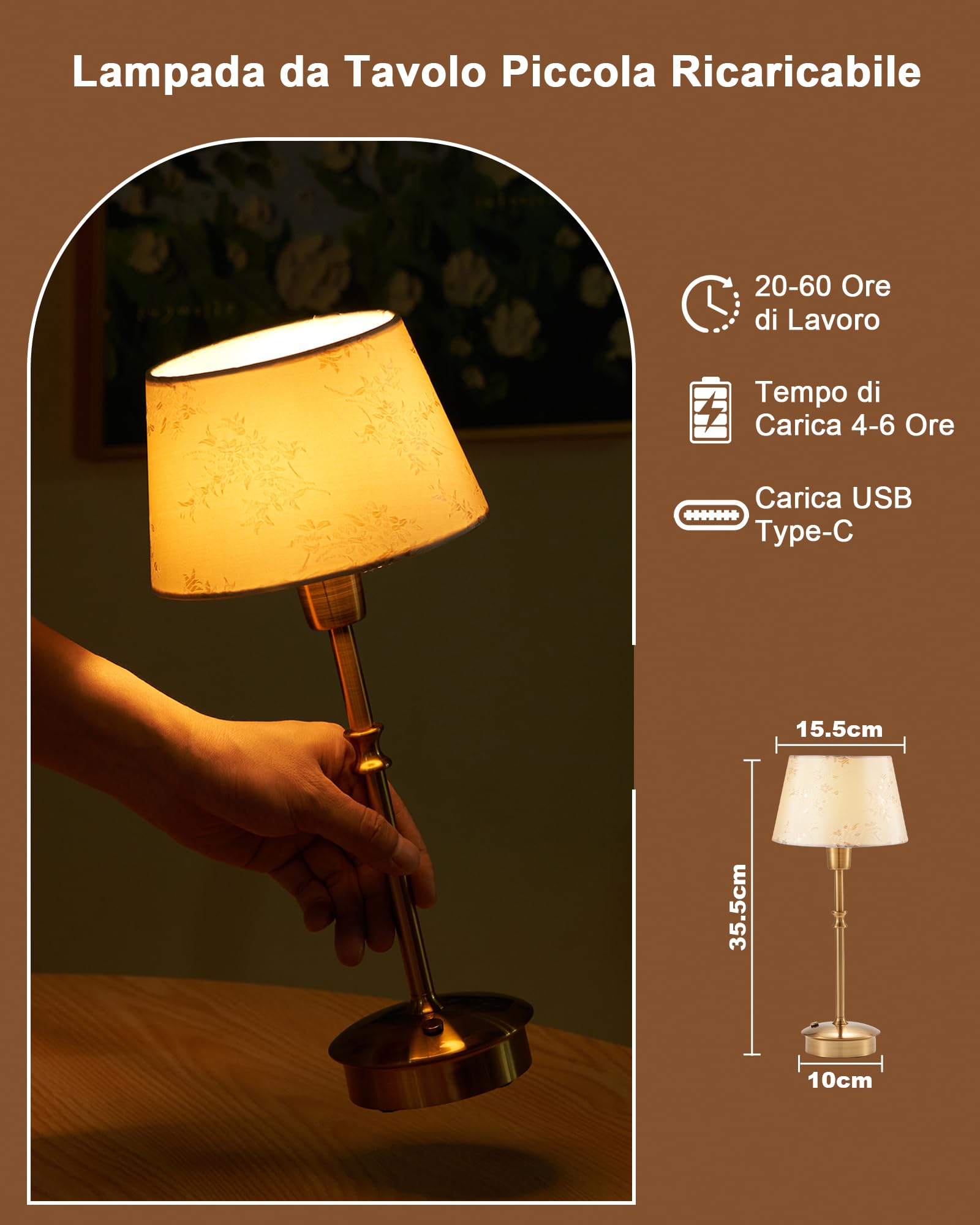 Lampada Da Tavolo A LED Fungo, Senza Fili, Touch, Ricaricabile USB Per L'Apprendimento, Decorativa - Blu - 8