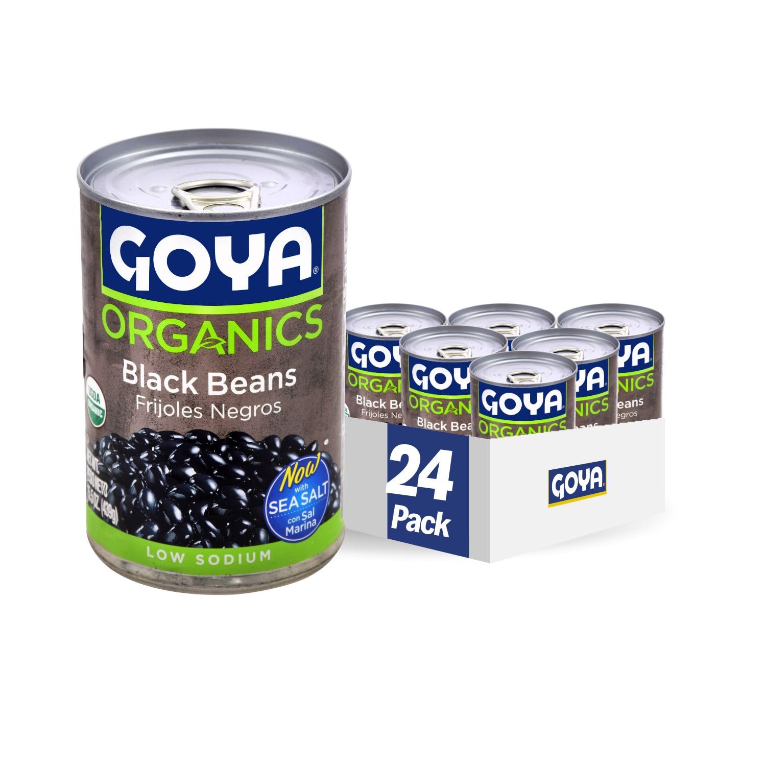 Goya Foods Organic Black Beans, 15.5 Ounce (Pack of 24)