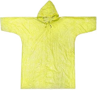 ASR Outdoor Emergency Poncho Yellow Polyethylene Rain Gear Camping One Size