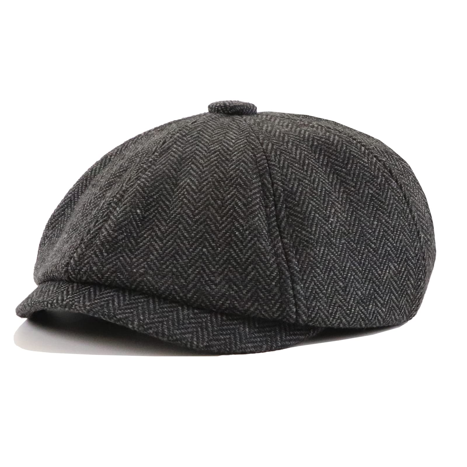 Herren Schiebermmütze Newsboy Baskenmütze,Herringbone Flatcap Mütze,Barett Cap Warme Herren Gatsby Kappen Bakerboy Schirmmütze