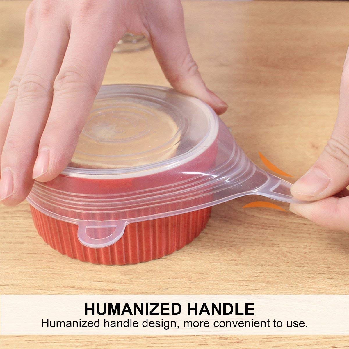 Stretchable Silicone Lid, 12-Pack in Various Sizes Silicone Stretch Lid for Bowl, Jar, Glassware, Food Saver Covers Safe in the dishwasher, microwave and freezer — Amazon image 6
