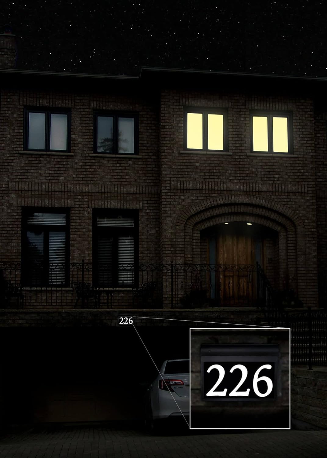 Personalized and Customized Illuminated LED Address Sign, Modern Style, 17 Inch, Bright White