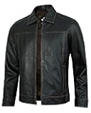 Vintage Leather Jacket Men - Real Lambskin Classic Turn Down Collar Leather Jackets For Mens
