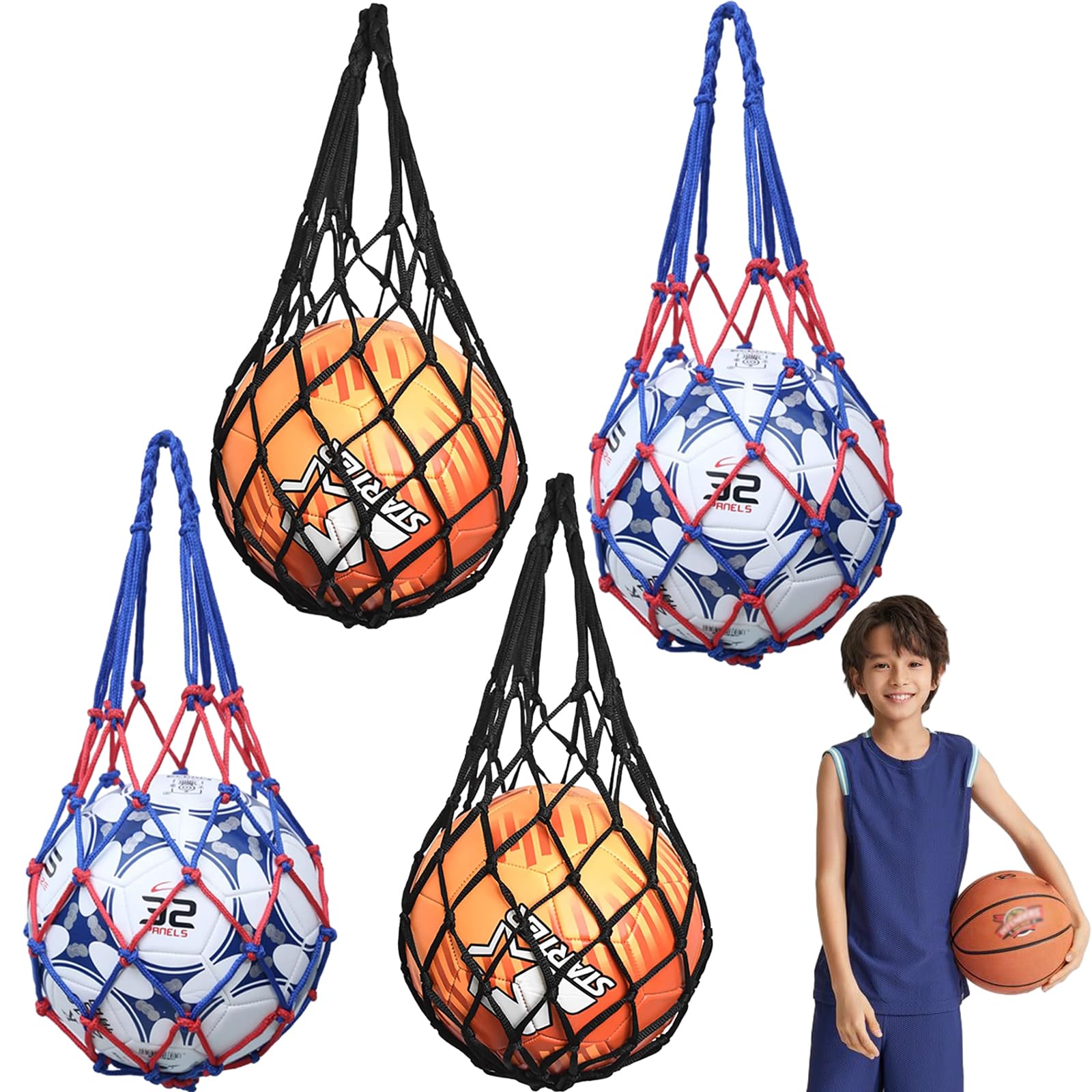 Red Balon Bolsa Malla Baloncesto 16L Con Agujas De Aire, Para
