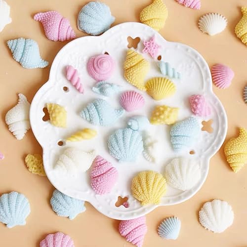 Miniatura 6 de 4 PCS Moldes de Silicona para Fondant con Temática Marina Caracola Concha Estrella de Mar Moldes para Hornear para Decoración de Pasteles DIY